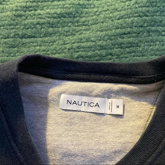 Navy Nautica Embroidered Text Logo Crewneck Sweatshirt Medium - Picture 4 of 4